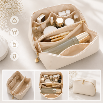 Premium PU Leather Cosmetic Storage Bag