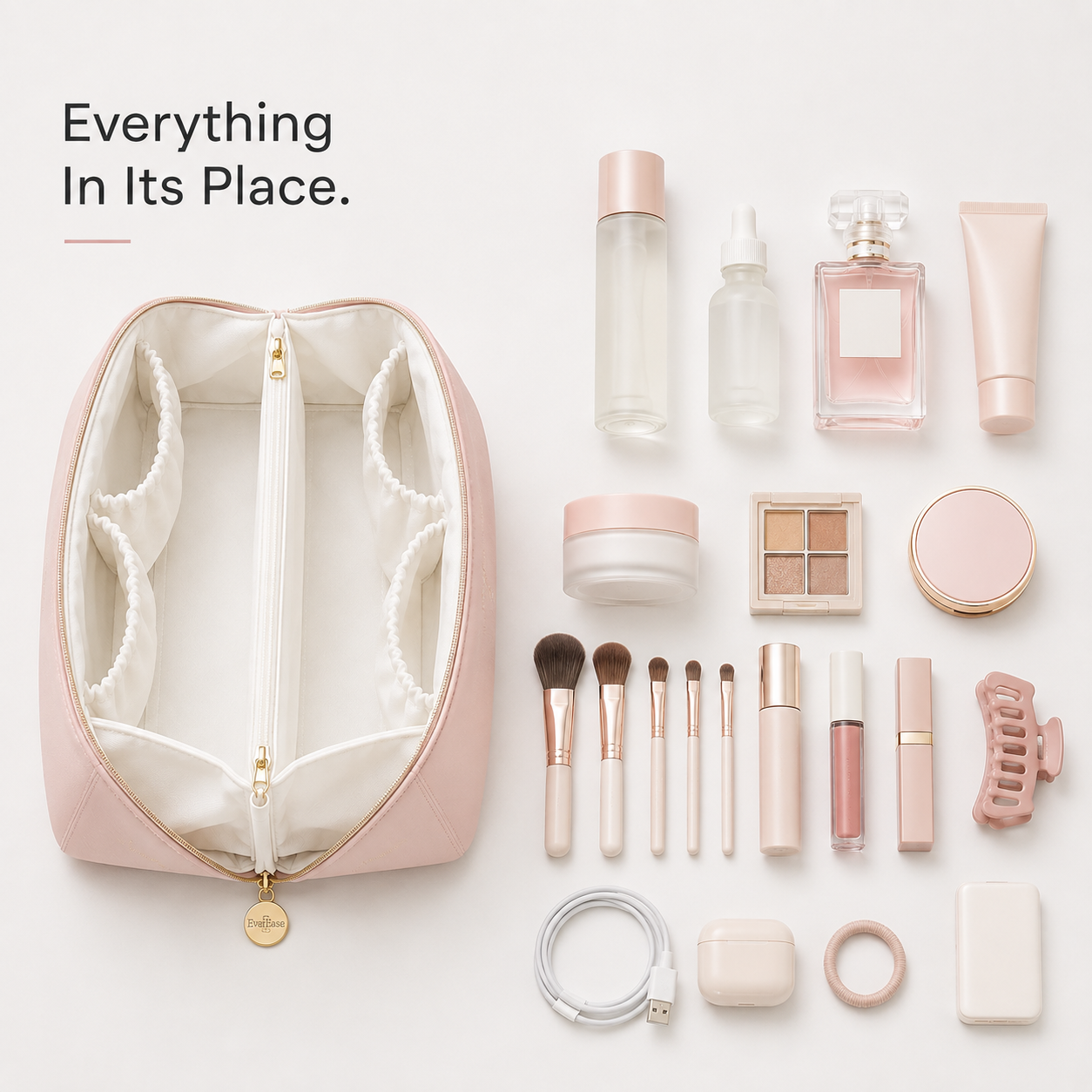Premium PU Leather Cosmetic Storage Bag