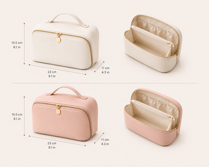 Premium PU Leather Cosmetic Storage Bag