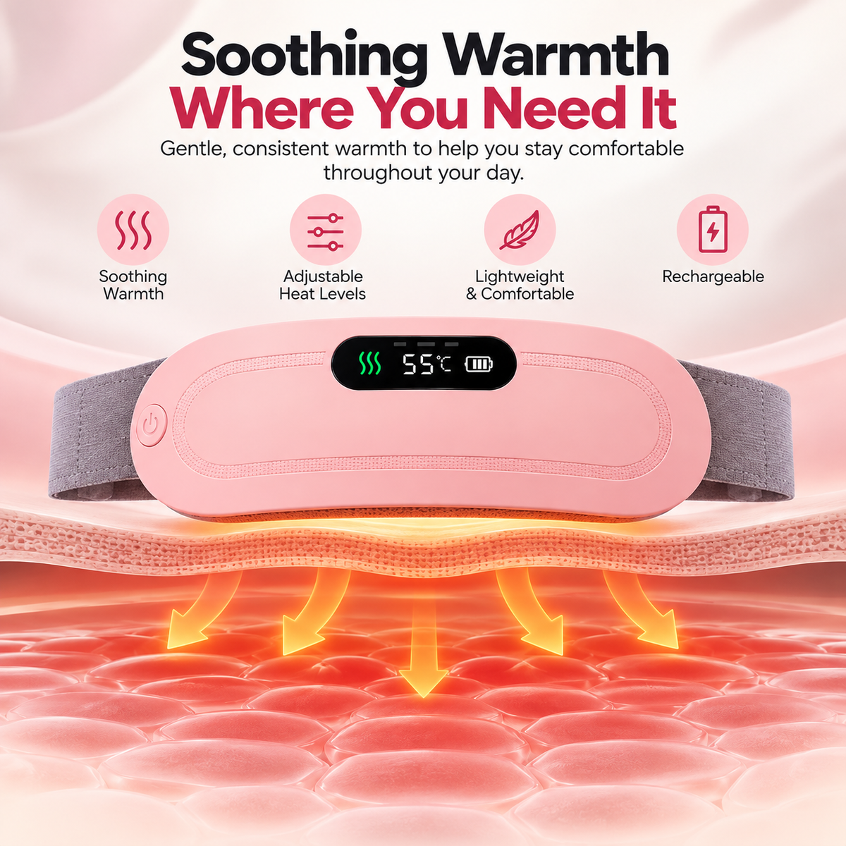 WarmEase™ Rechargeable Heating Belt