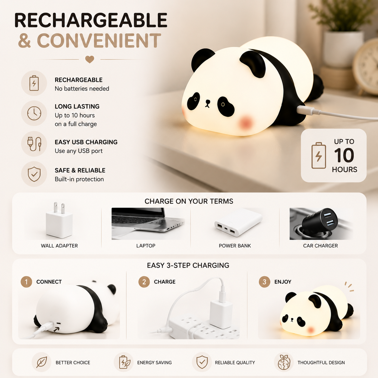 Cozy Panda Night Light